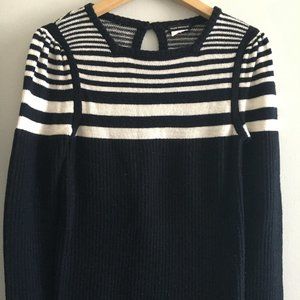 Club Monaco stripe sweater 100% merino wool